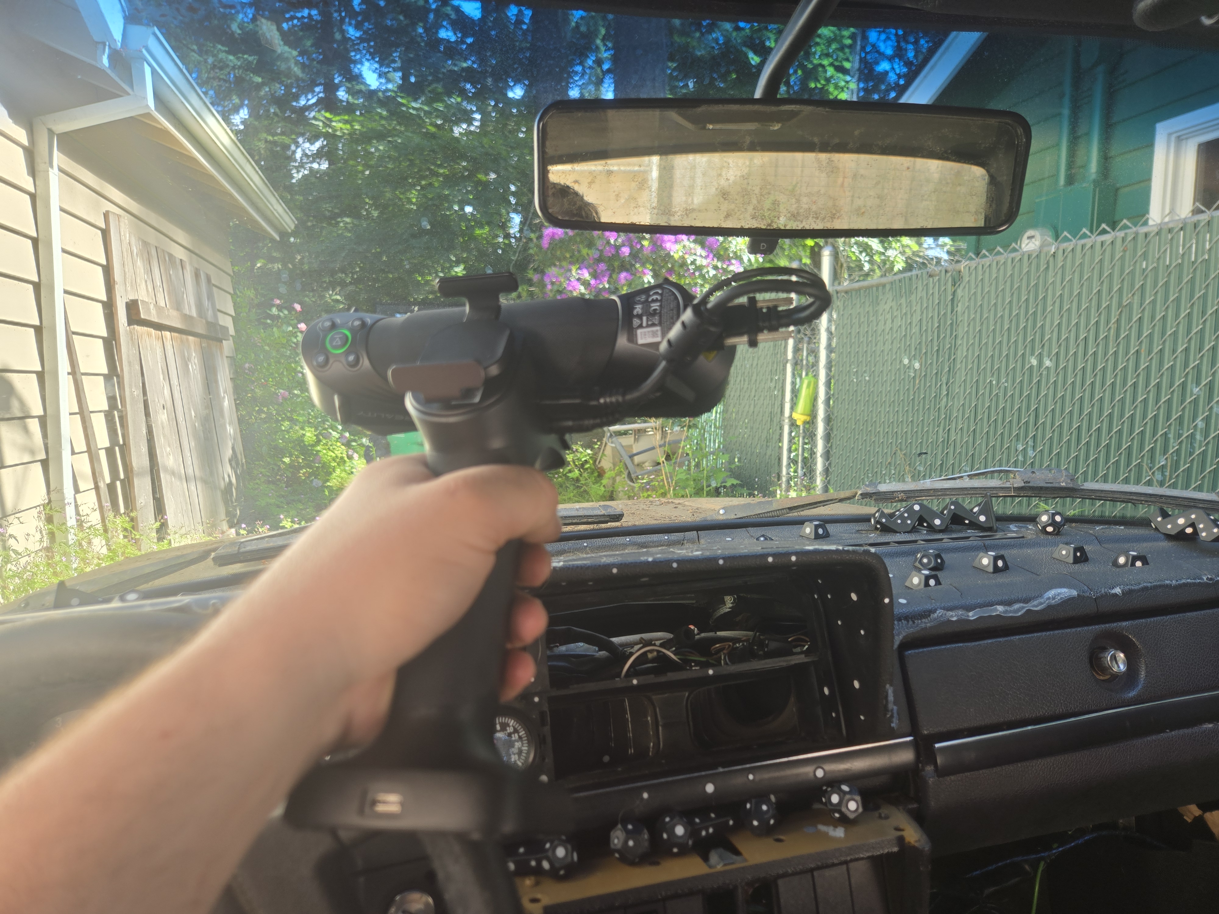 Scanning the original dash geometry inside the 242 with the Creality RaptorX.