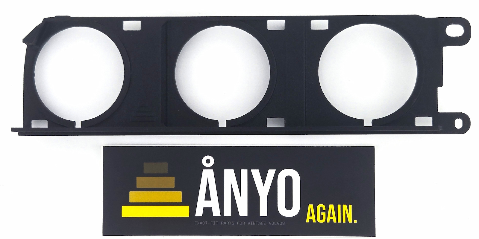 Volvo 240 triple gauge bracket rear view showing mounting points